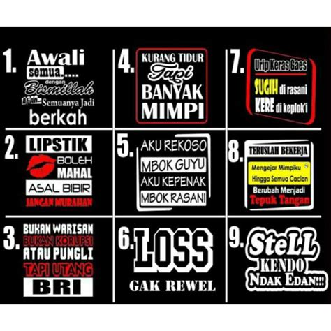 Jual Stiker Mobil Sticker Cutting Kata Kata Lucu Truck Pick Up L300 Indonesiashopee Indonesia