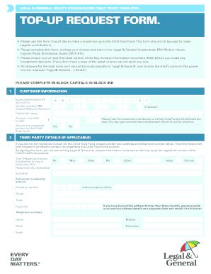 Fillable Online Nationwide Co TOP UP REQUEST FORM Nationwide