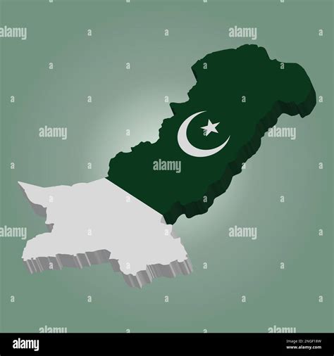 Vector Pakistan D Map And Pakistan Flag Stock Vector Image Art Alamy