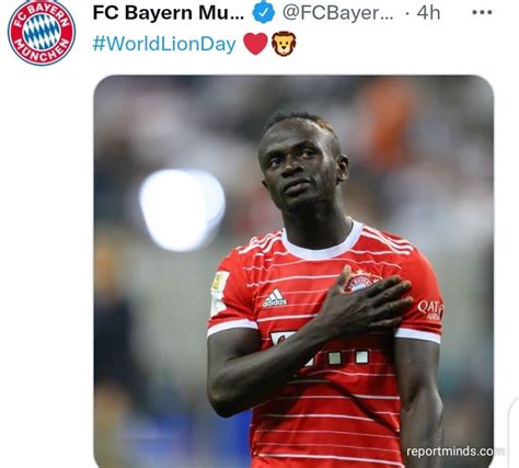 Photos Bayern Munich Shares Snap Of Sadio Mane To Celebrate World Lion Day Report Minds