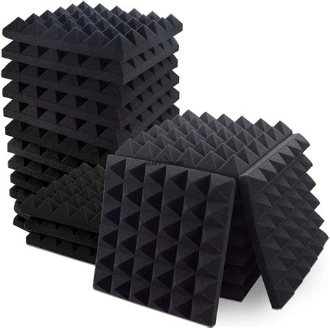 12 24Pcs 30x30x5cm Pyramid Acoustic Foam Sound Proof Absorption