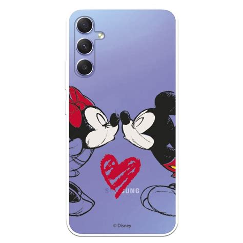 Capa Oficial Disney Mickey E Minnie Kiss Para Samsung Galaxy A34 5g