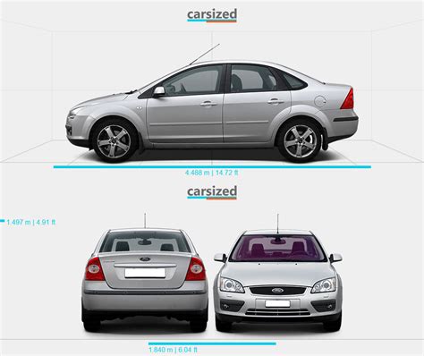 Ford Focus 2004 2008 Dimensions Side View