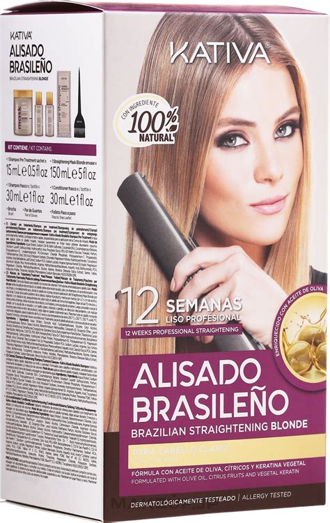 Kativa Alisado Brasileno Straighten Blonde Shm 15ml Mask 150ml Shm