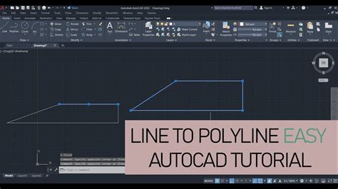 Convert Line To Polyline Autocad Very Easy Tutorial Youtube