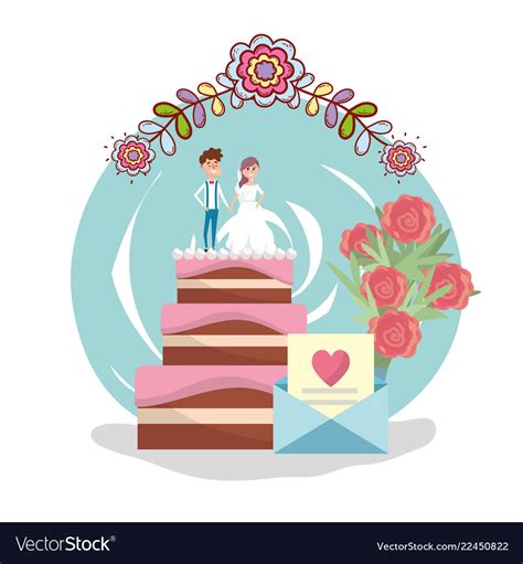 Wedding Card Design Cartoon Royalty Free Vector Image