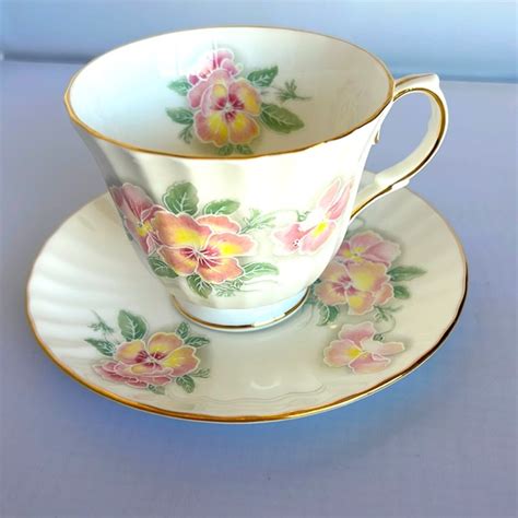 Dutchess Dining Ditches Bone China Tea Cup Saucer Set Pi K Flowers