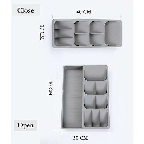 Tigrezy Range Couverts Compact En Plastique Organiseur Extensible Pour