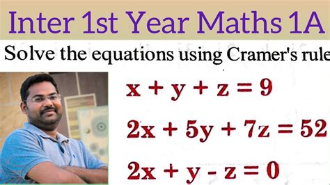 Solve By Cramers Rule Xyz92x5y7z522xy Z0 In Telugumaths Naresh Eclass Youtube