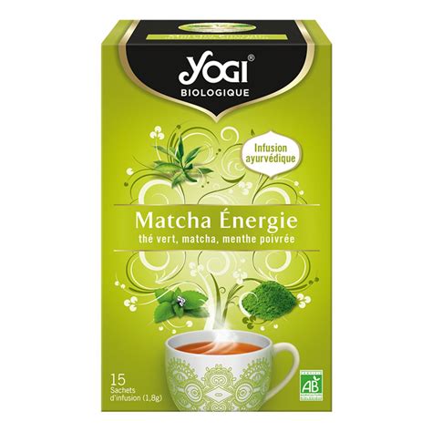 Th Vert Matcha Nergie Bio Yogi La Boite De Sachets Prix Carrefour