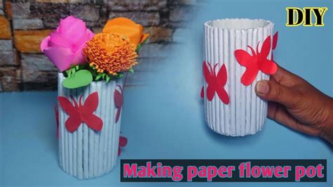 Diy Paper Flower Pot Tutorial Quick Easy Craft For All Ages