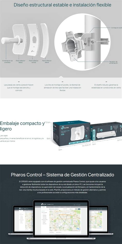 Antena Direccional Tp Link Pharos Cpe Ghz Mbps Dbi