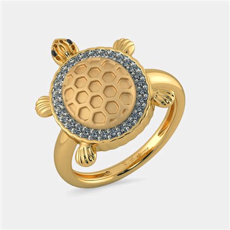 Gold Plated Panchdhatu Metal Good Luck Tortoise Shree Yantra Ring For