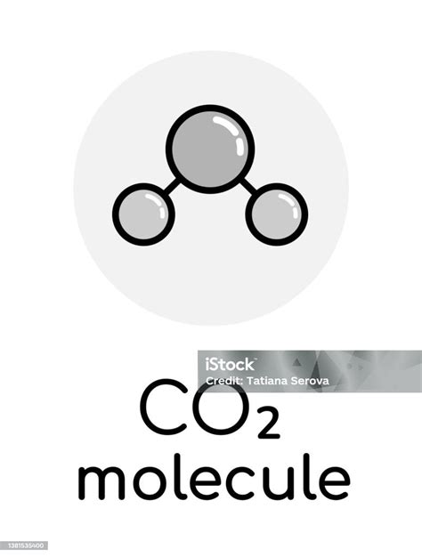 Ilustrasi Vektor Ikon Molekul Co2 Model Elemen Kimia Molekul Co2 Gaya