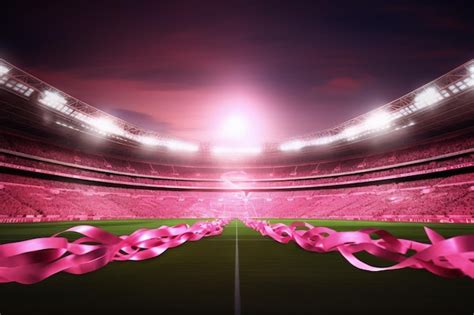 Premium Photo A Stadium Filled With Lots Of Pink Ribbon