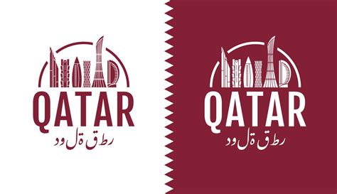 Qatar Landmarks Logo Color Flag Sign And Symbol 5814340 Vector Art At