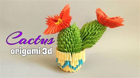 Cactus En Técnica Origami 3d Paso A Paso Youtube