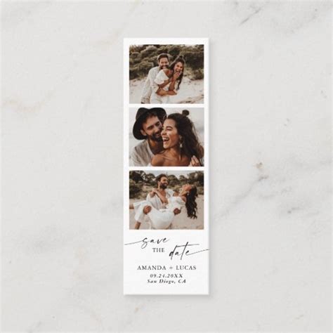 Photo Strip Save The Date Photo Booth Invitation Zazzle