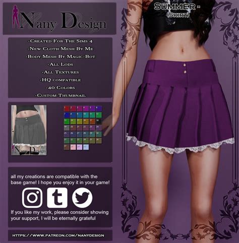 Summer Skirt Summer Skirts Sims 4 Mods Clothes Sims 4 Body Mods