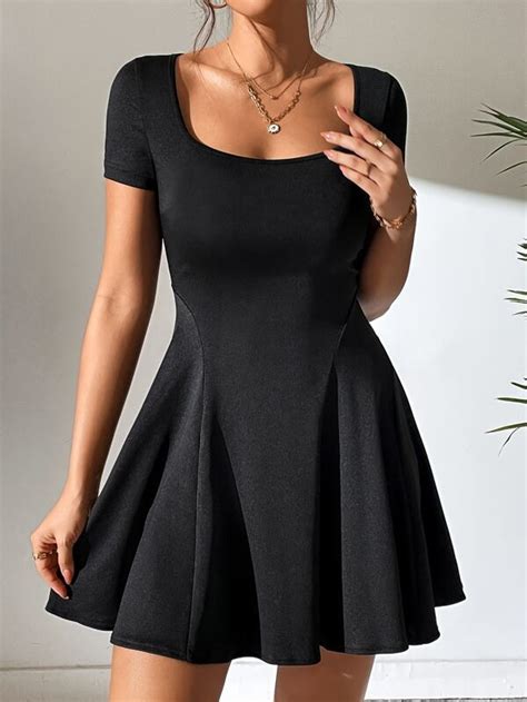 SHEIN PETITE Robe Unicolore Mode En Ligne SHEIN FRANCE