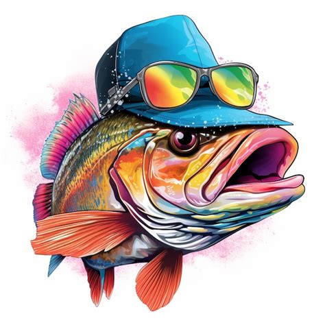 Premium Photo A Close Up Of A Fish Wearing A Hat And Sunglasses