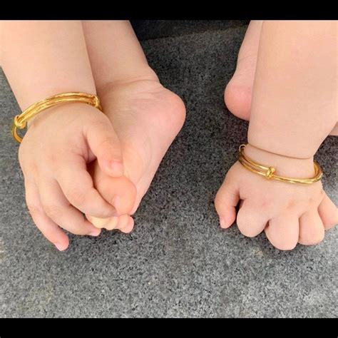 Baby Adjustable Gold Plated Bangle Gold Baby Bracelet Baby Etsy