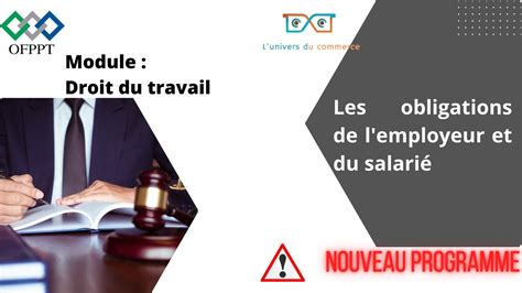 Droit du travail les obligations de l employeur et du salarié YouTube