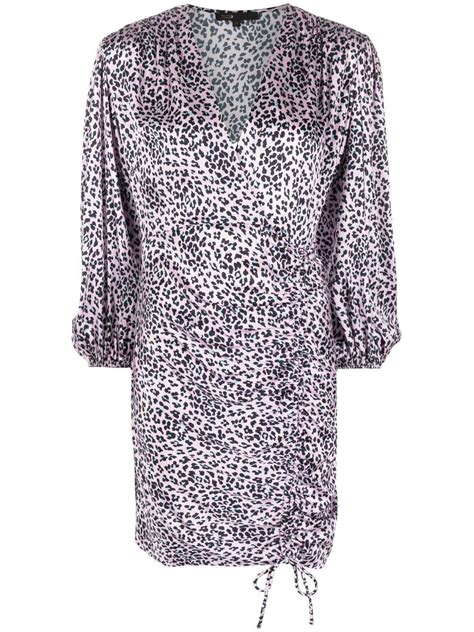 Maje Leopard Print V Neck Dress Farfetch