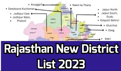 Rajasthan New District List 2023, Map, PDF, Latest Update ...