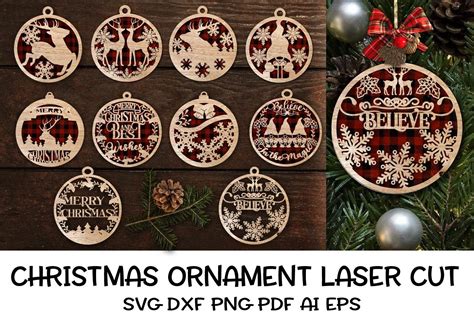 Christmas Ornament Laser Cut Bundle Grafik Von Missloren85 Creative