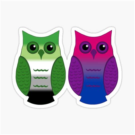 Aro Bi Pride Owls Sticker For Sale By Shaneisadragon Redbubble