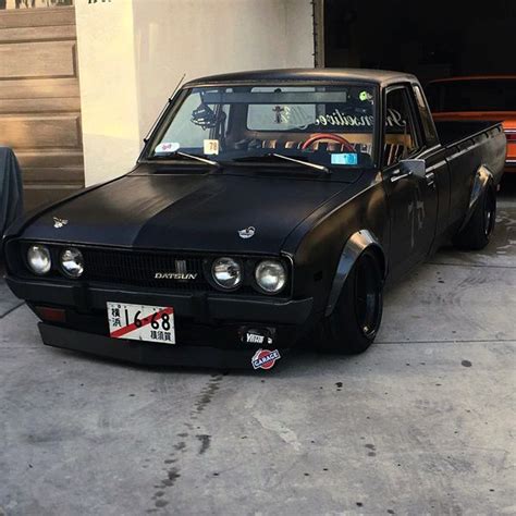 Slammed Black Datsun 620 Truck Modifiedx