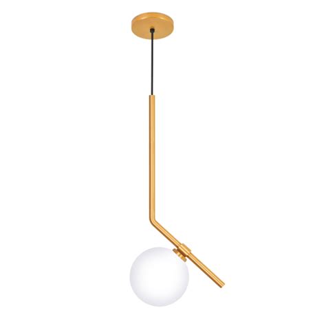 Luminária Pendente Jabuticaba Inclinado Globo Vidro Dourado Leroy Merlin