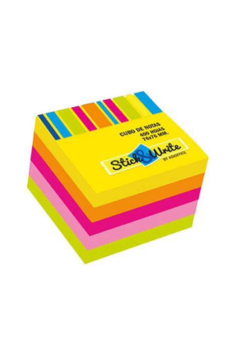 Cubo De Notas Adhesivas Neon 7 6×7 6 Mm 400 Hojas Sandw Librería Bulnes