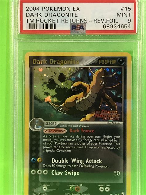 2004 EX TEAM ROCKET RETURNS 15 DARK DRAGONITE HOLO PSA 9 Pokemon Values