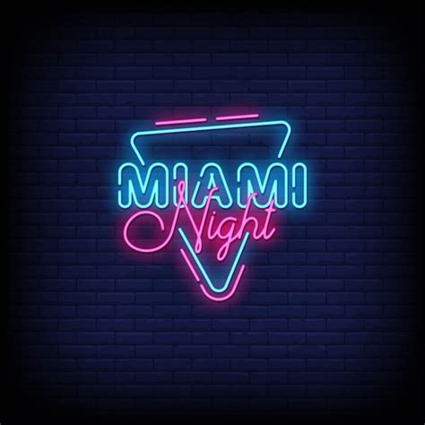 Premium Vector Miami Night Neon Signs Style Text Vector