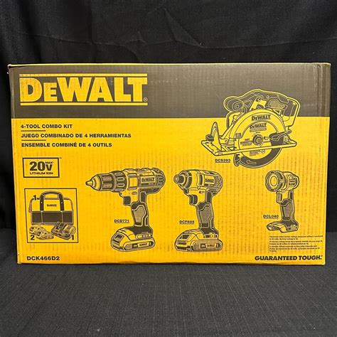 Dewalt Dck466d2 20v Max Cordless 4 Tool Combo Drill Kit For Sale Online Ebay