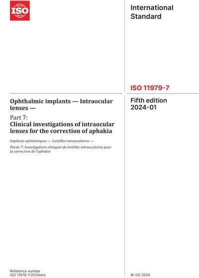 ISO 11979 7 2024 Ophthalmic Implants Intraocular Lenses Part 7