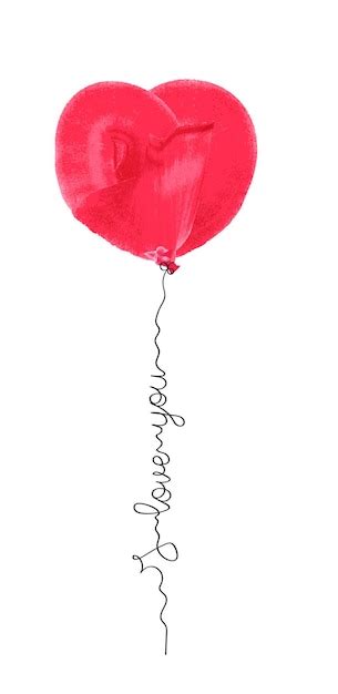 Pinceau Aquarelle Ballon D Amour Vecteur Premium