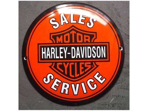 mini plaque emaillée harley davidson service orange email Conforama