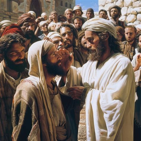 Premium Photo Portrait Of Jesus Healing The Blind Man In Jerusalem