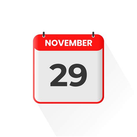 29th November calendar icon. November 29 calendar Date Month icon ...