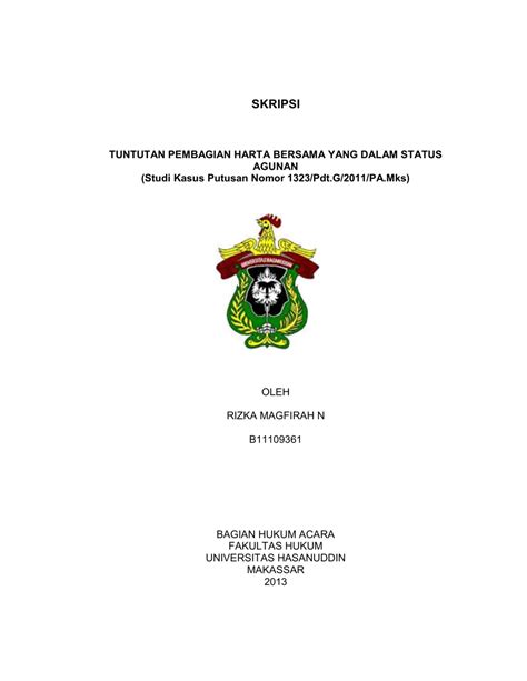 Doc 15 Contoh Halaman Cover Proposal Skripsi Dan Formatnya Kita Punya