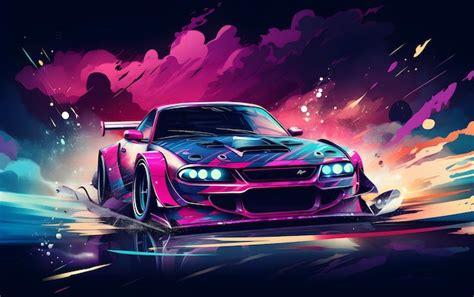 Premium Ai Image Illustration Drift Car Sports Background