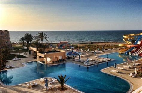 View from #4211 on the evening of arrival.. - Picture of Skanes Family Resort, Monastir ...