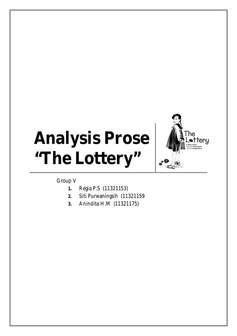 Paper analysis the lottery