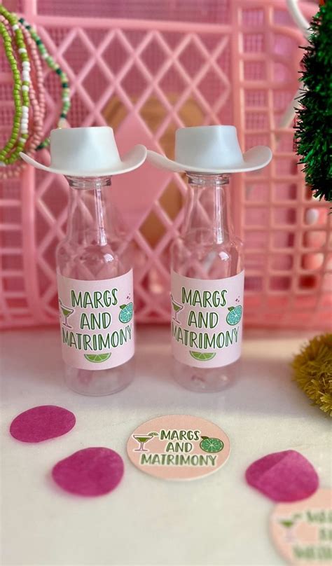 Margs And Matrimony Bachelorette Labels For Mini Shot Bottle Add On