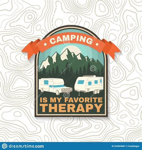 Camping Is My Favorite Therapy Print Patch Camping Quote Vector