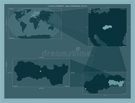 Kosicky Slovakia Described Location Diagram Stock Illustration