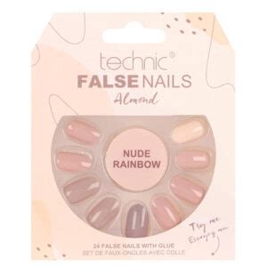 Technic False Nails Nude Rainbow Almond Reinfann